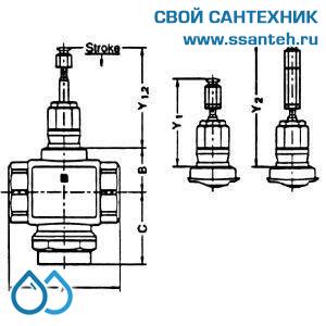 10110 Honeywell, V5011S1013 Клапан двухходовой (проходной) муфтовый, PN16, DN15, Kvs 1,0, 170 °C