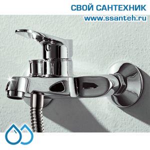 03346 BRAVAT F6111147C-B(EC 1954) Eco Смеситель для ванны c коротким изливом и аксессуарами, хром